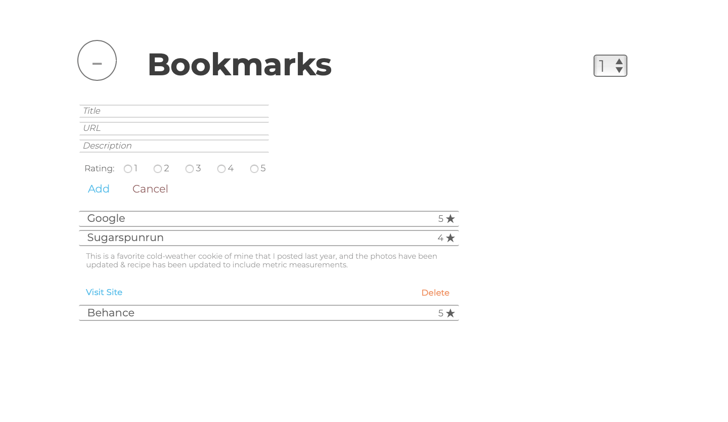 Bookmarks Application